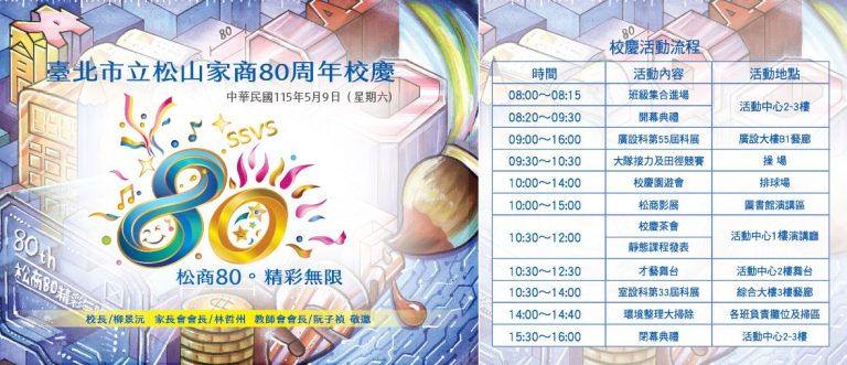 松山家商80週年校慶 邀請